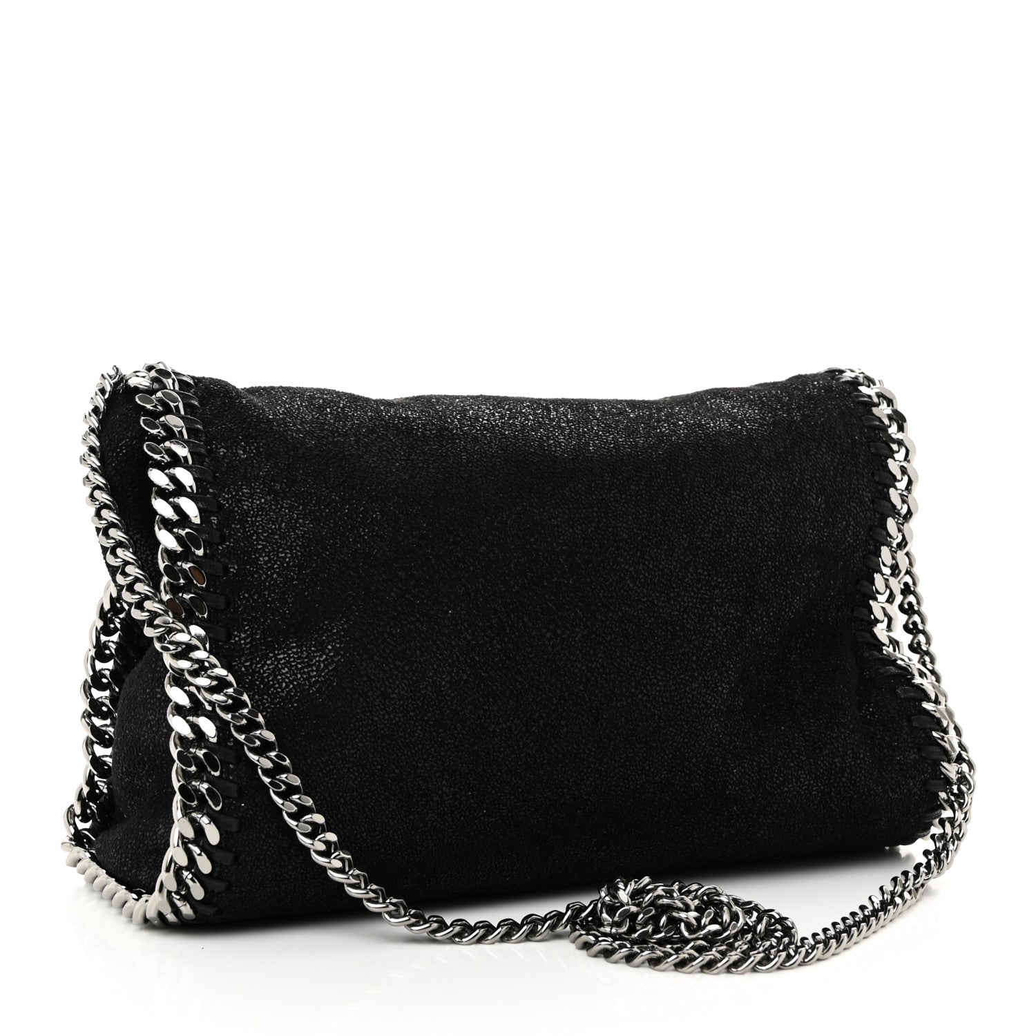 Stella McCartney Shaggy Deer Mini Falabella Fold Over Tote Black 3 of 9