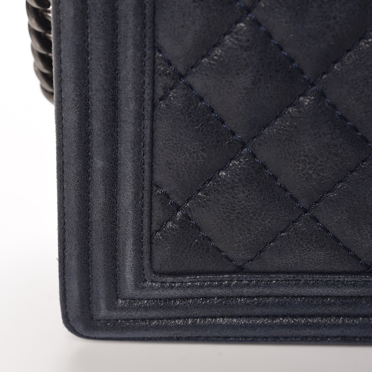 Chanel Goatskin Quilted Medium Gentle Boy Flap Navy Blue 14 of 17