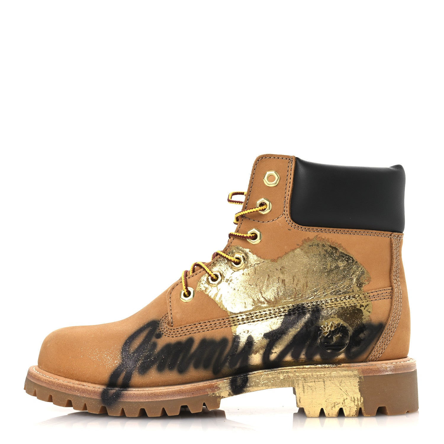 Jimmy Choo X TIMBERLAND Nubuck Graffiti Womens Ankle Boots 9.5 Wheat Gold 1 of 11