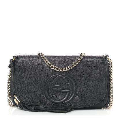 Gucci Pebbled Calfskin Medium Soho Flap Crossbody Black 1 of 21