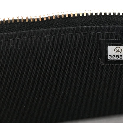 Chanel Raffia Jute Striped Small Vanity Case With Chain Black Beige 7 of 11