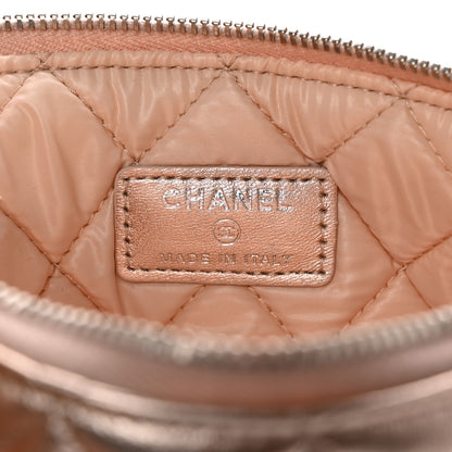 Chanel Metallic Lambskin Quilted Cosmetic Pouch Light Pink 6 of 9