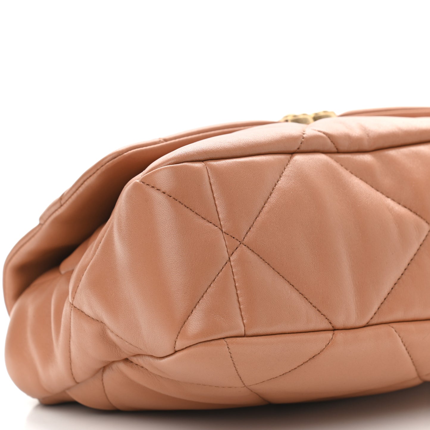 Lambskin Quilted Large Chanel 19 Flap Brown