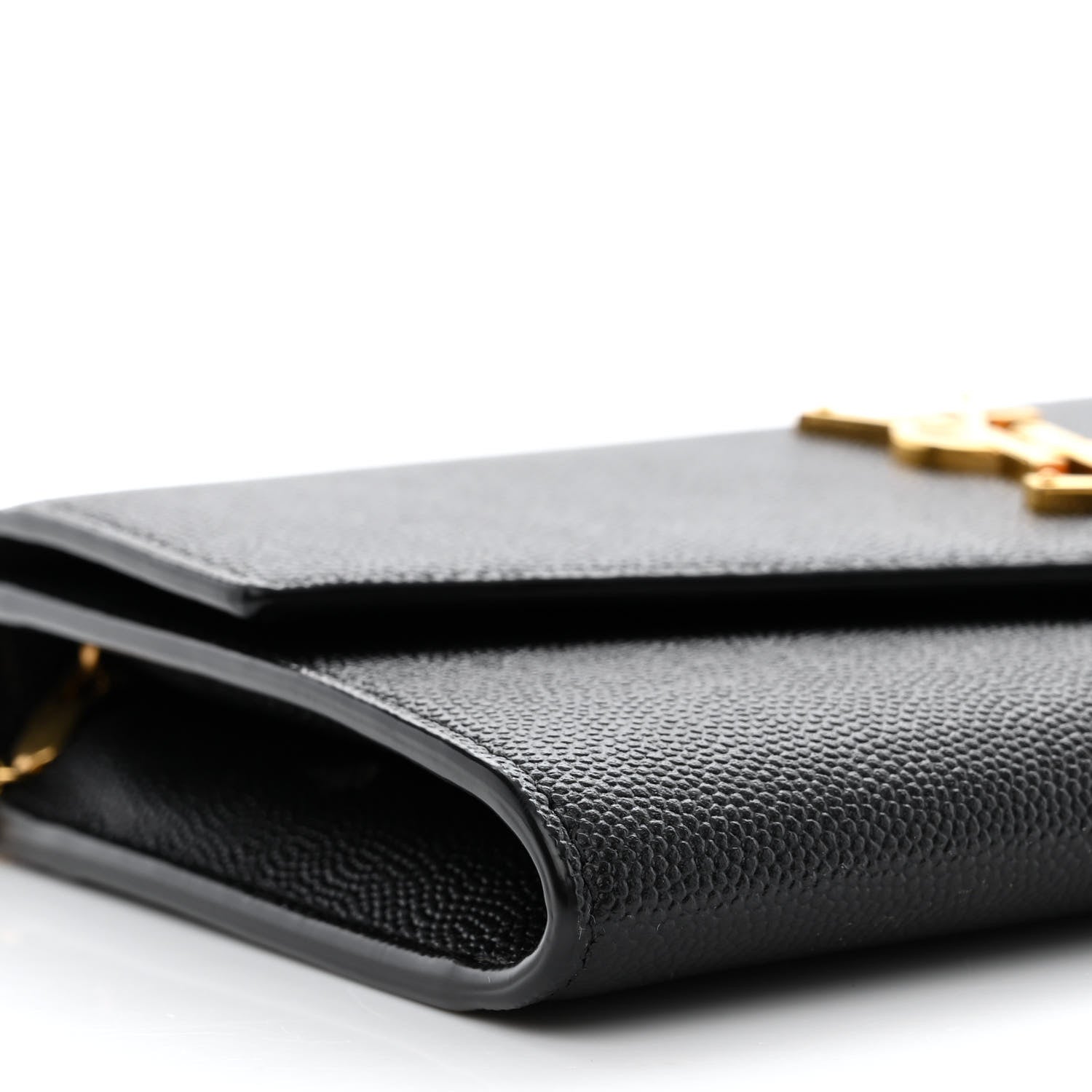 Saint Laurent Grain de Poudre Uptown Chain Wallet Black 11 of 14