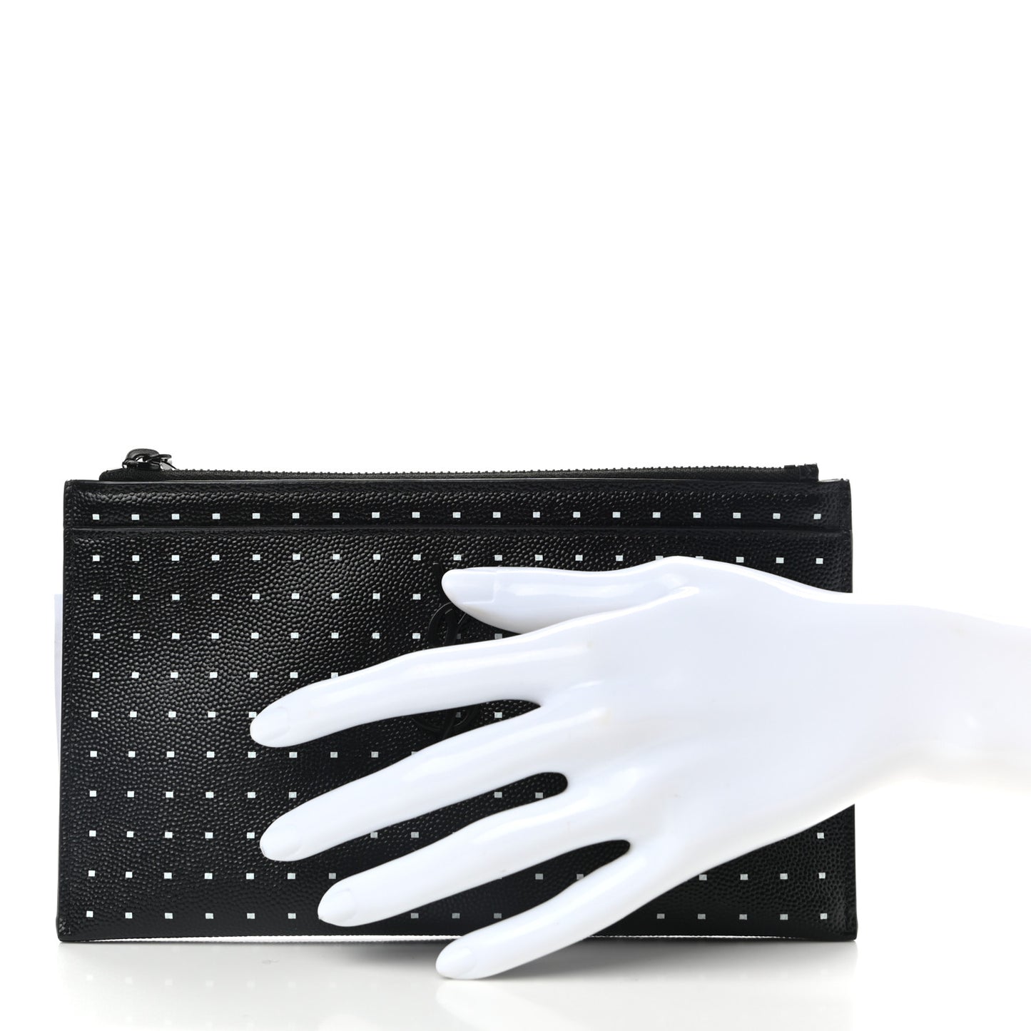 Grain De Poudre Square Dot Zip Bill Pouch Black White