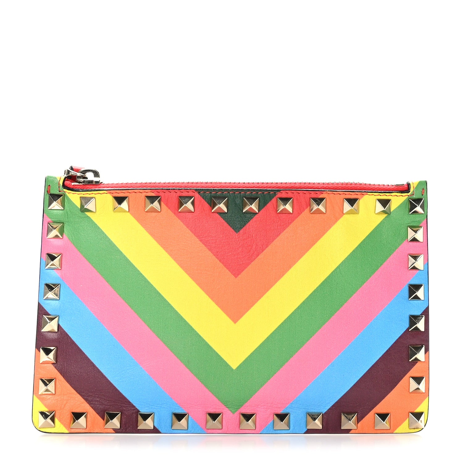 Valentino Garavani Vitello 1973 Small Rockstud Zip Pouch Multicolor 1 of 6