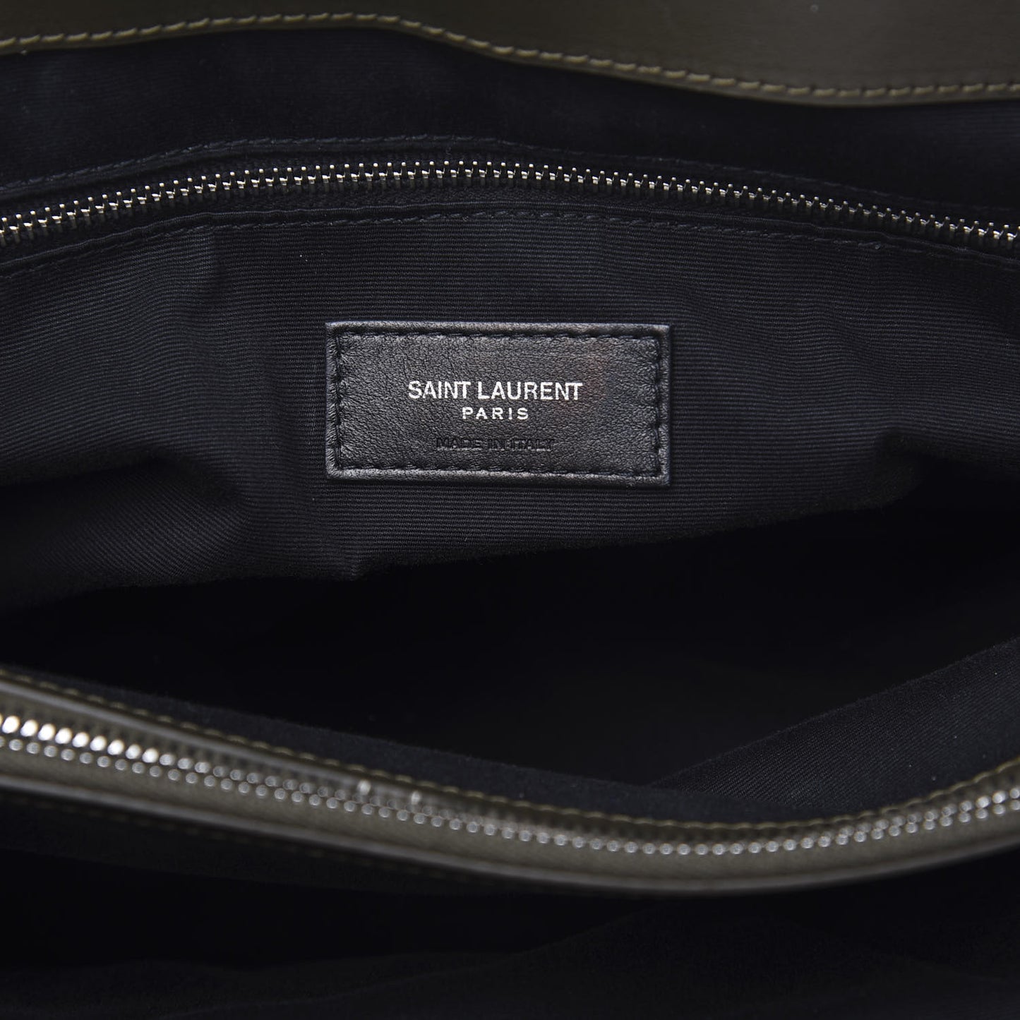 Calfskin Y Quilted Monogram Large Loulou Chain Satchel Kaki Fonce