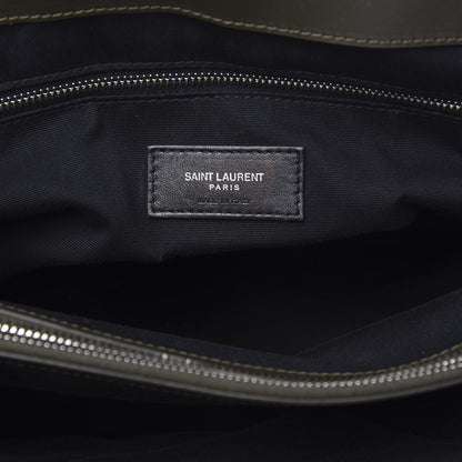 Saint Laurent Calfskin Y Quilted Monogram Large Loulou Chain Satchel Kaki Fonce 6 of 11