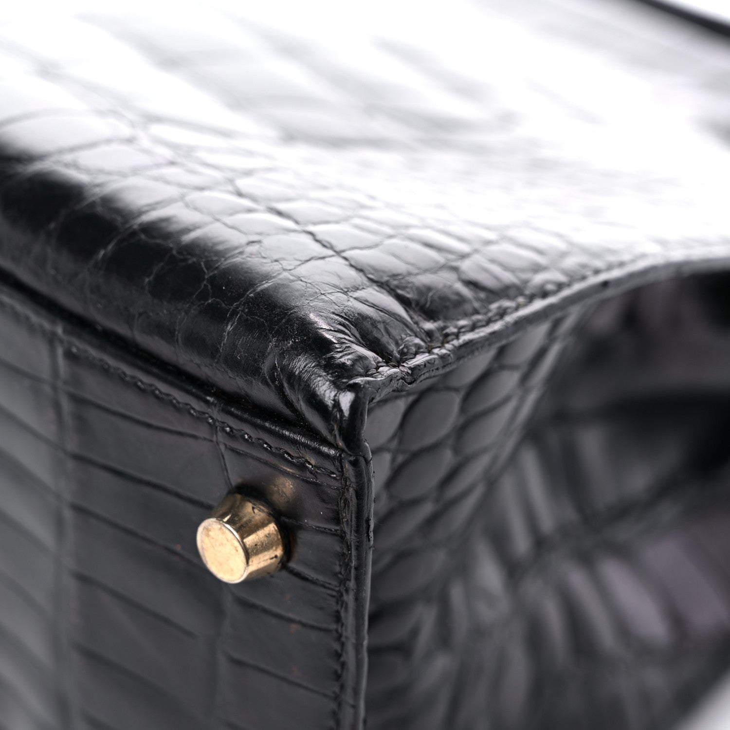 Hermes Matte Alligator Kelly Sellier 32 Black 11 of 25