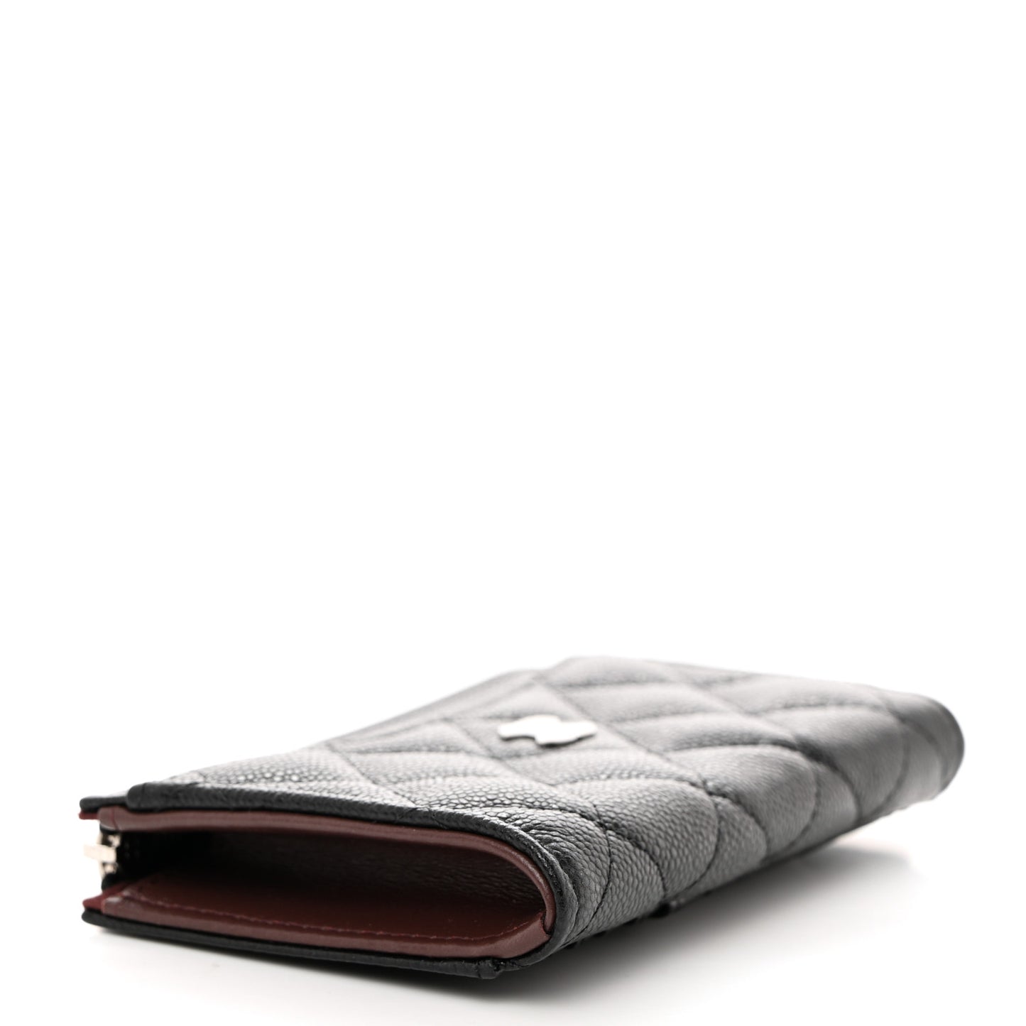 Caviar Quilted CC Zip Around Card Holder Black