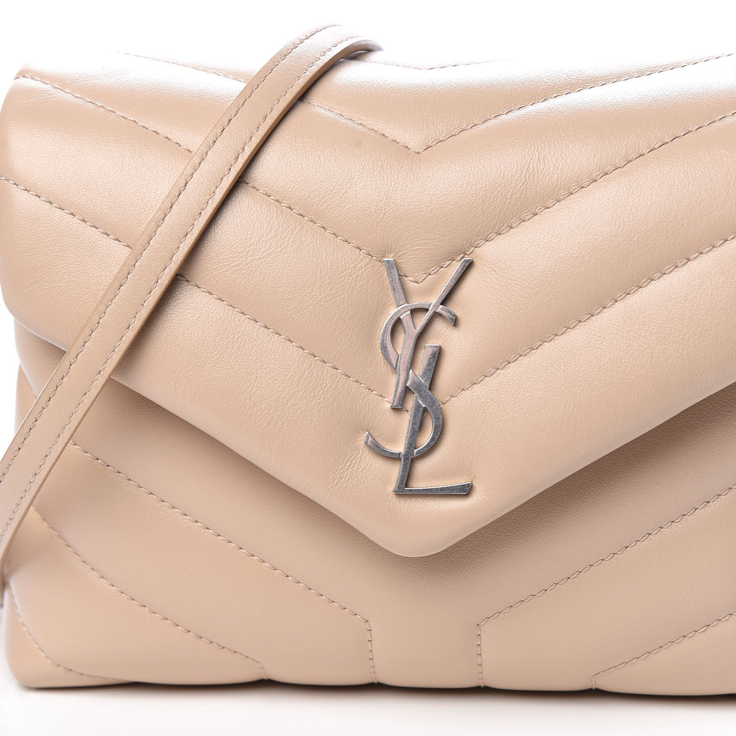 Calfskin Y Quilted Monogram Toy Loulou Satchel Nude Powder