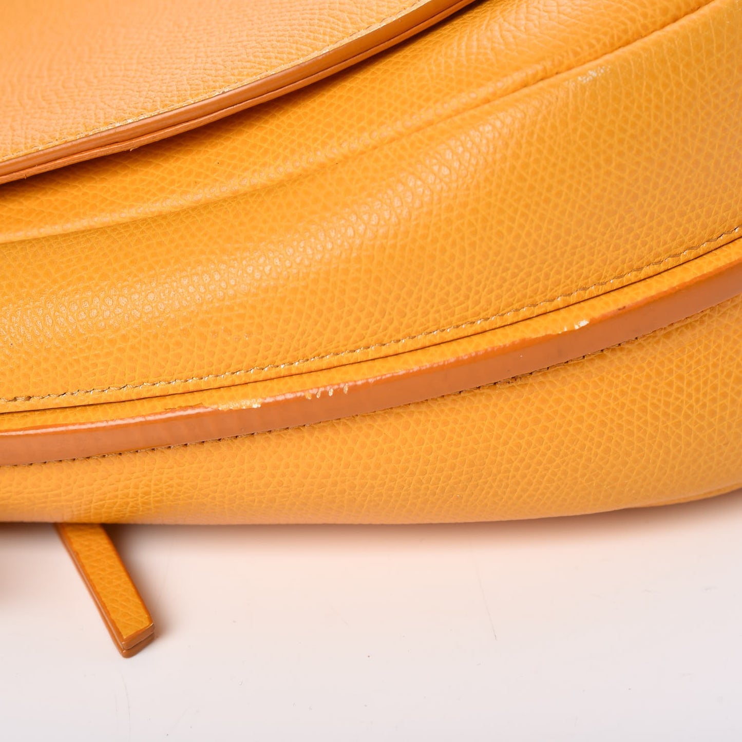Grained Calfskin Trotteur Messenger Saffron