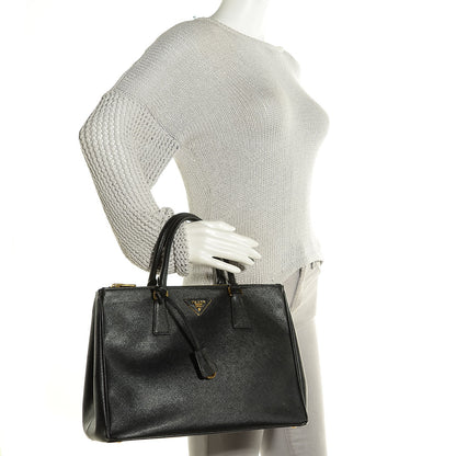 Prada Saffiano Lux Medium Double Zip Tote Nero Black 2 of 10