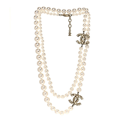 Chanel Pearl CC 100th Anniversary Necklace Light Gold 3 of 4