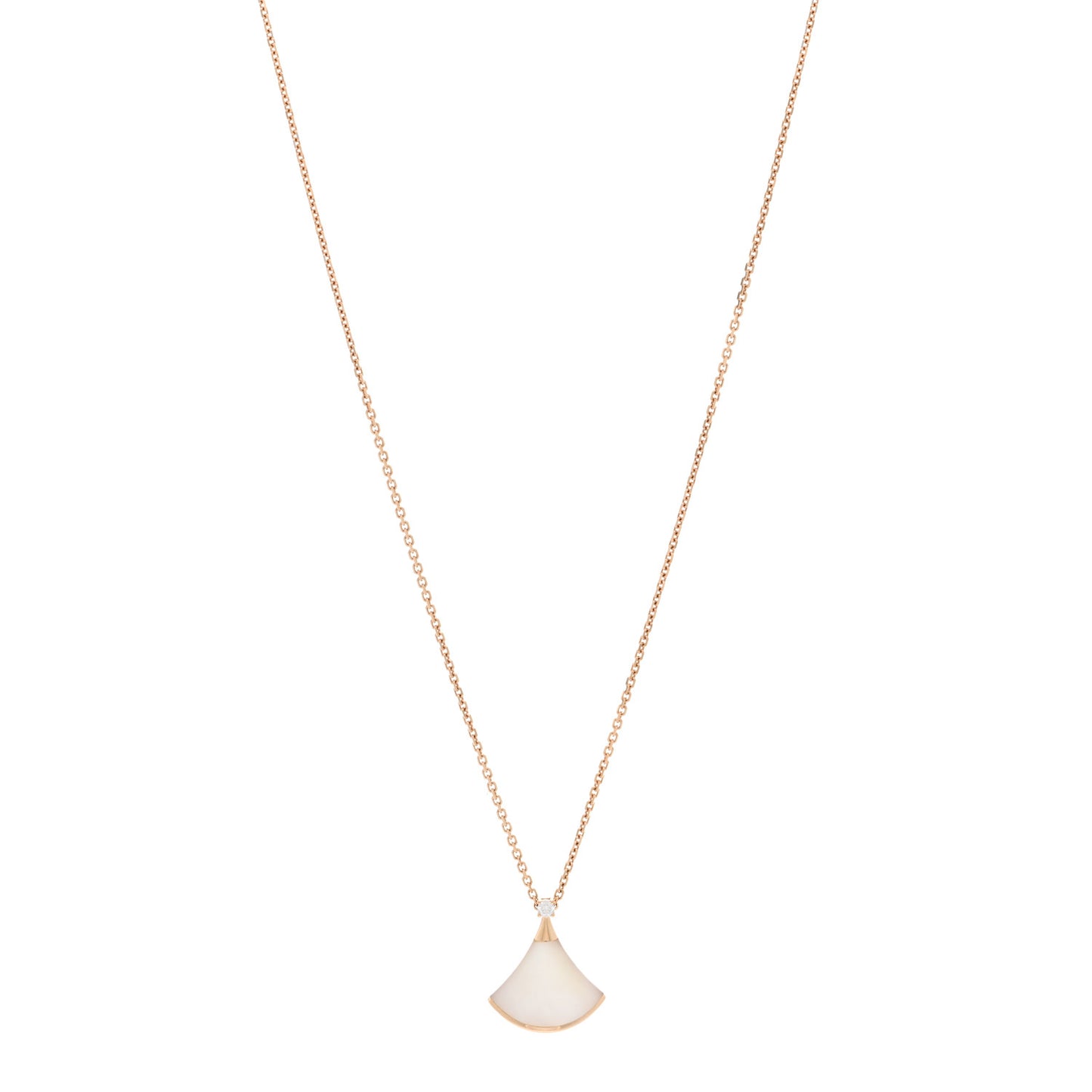 18K Rose Gold Diamond Mother of Pearl Small Divas' Dream Pendant Necklace