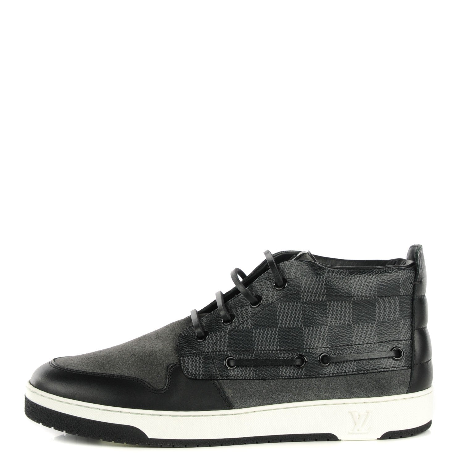 Louis Vuitton Calfskin Damier Graphite Propeller Sneaker Boots 6 1 of 5