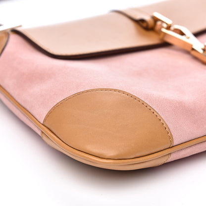 Gucci Suede Calfskin Bamboo Handle Jackie O Hobo Pink 8 of 12
