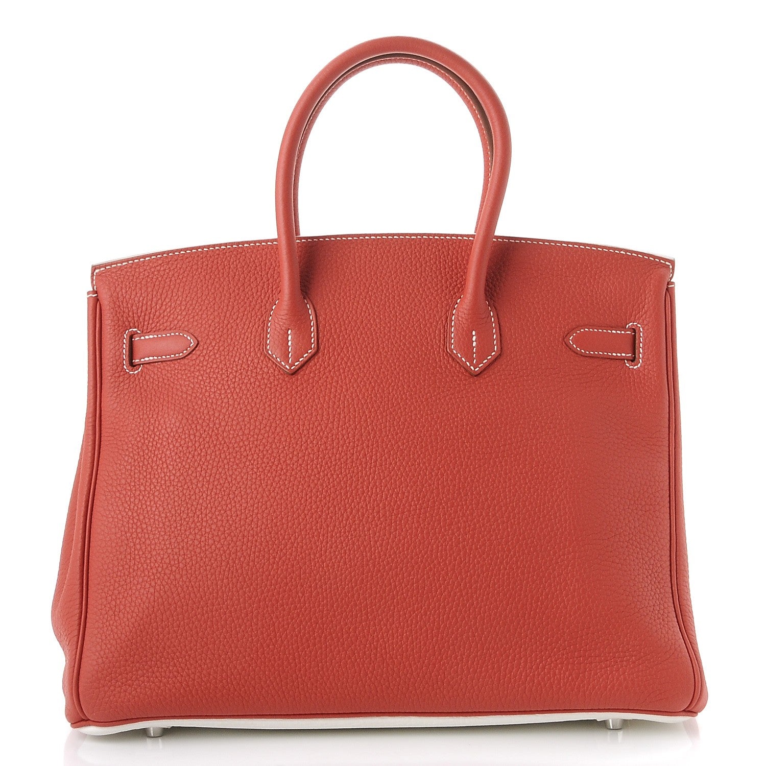 Hermes Togo Horseshoe Birkin 35 Sanguine White 4 of 42