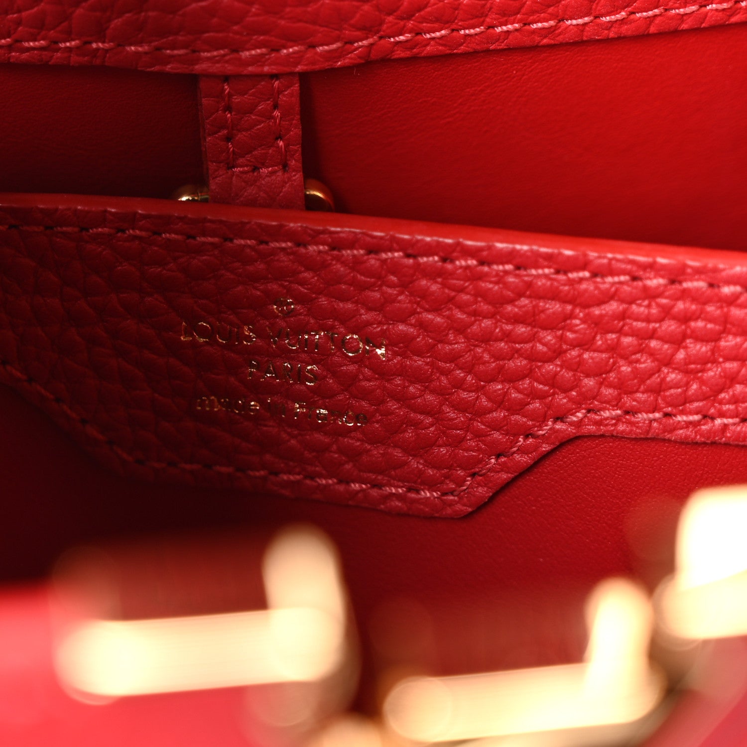 Louis Vuitton Taurillon Capucines PM Scarlet 6 of 9