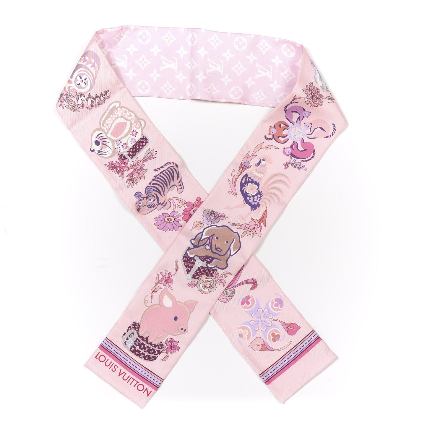 Silk Monogram Superstition Bandeau Light Pink