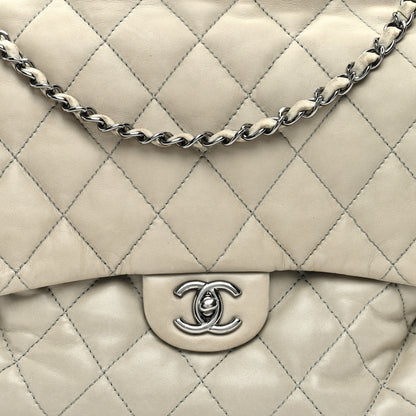 Chanel Lambskin Maxi Quilted Chanel 3 Flap Bag Grey 10 of 16