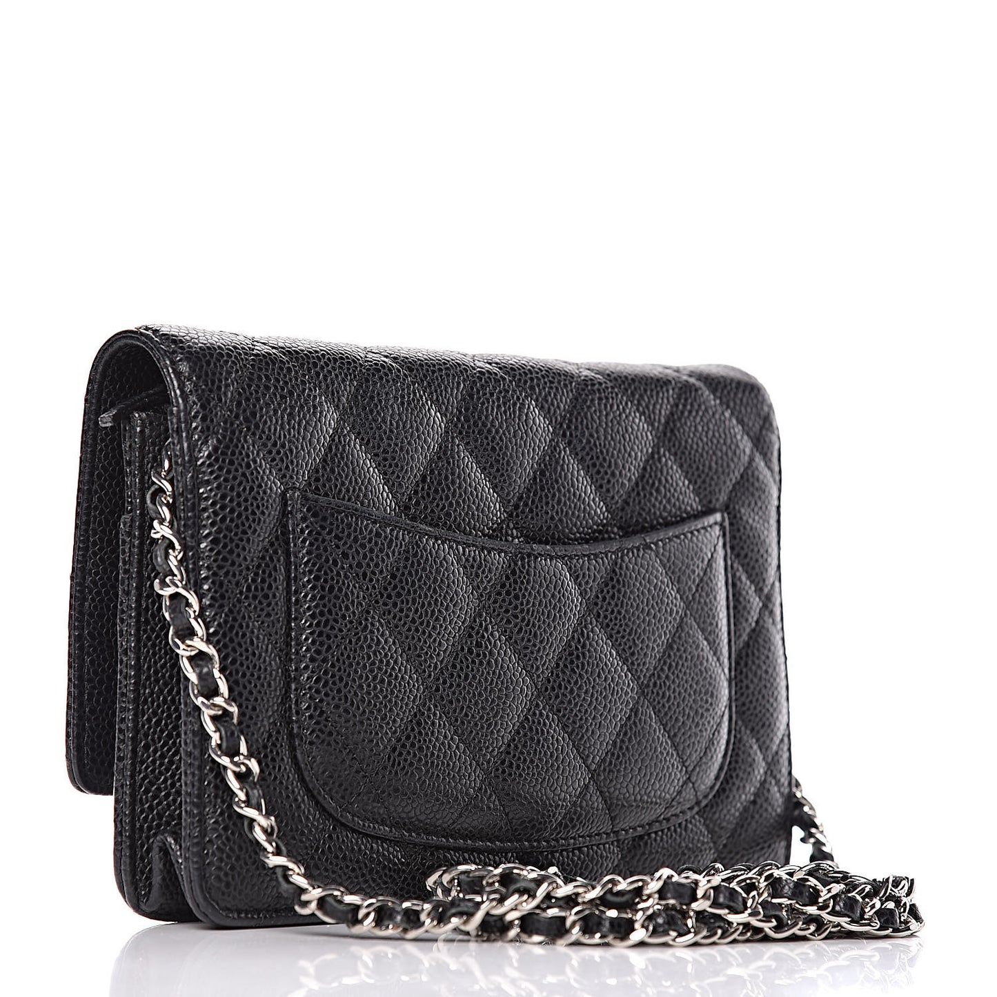 Caviar Quilted Wallet On Chain WOC Black