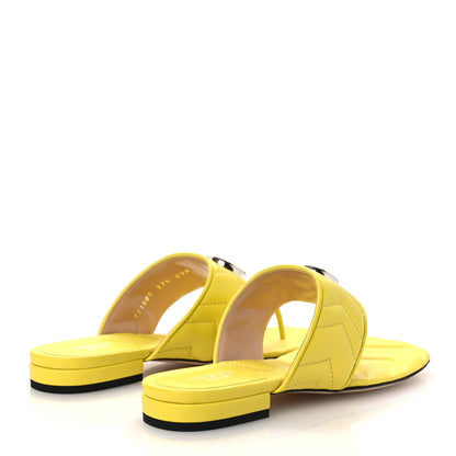 Gucci Nappa Charlotte Double G Marmont Thong Sandals 37.5 Acid Lime 5 of 11