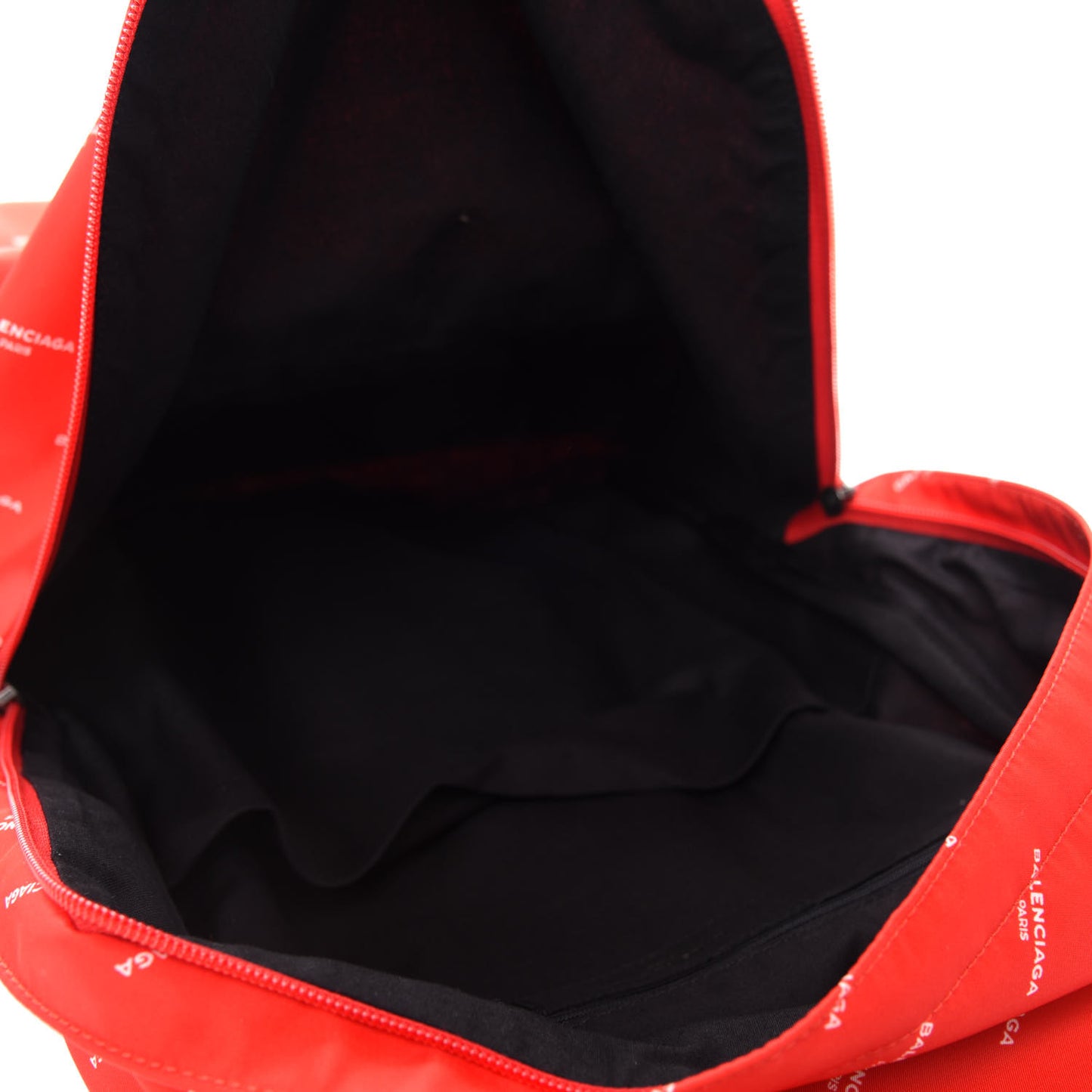 Twill Nylon Allover Logo Print Explorer Backpack Rouge Vermillion White