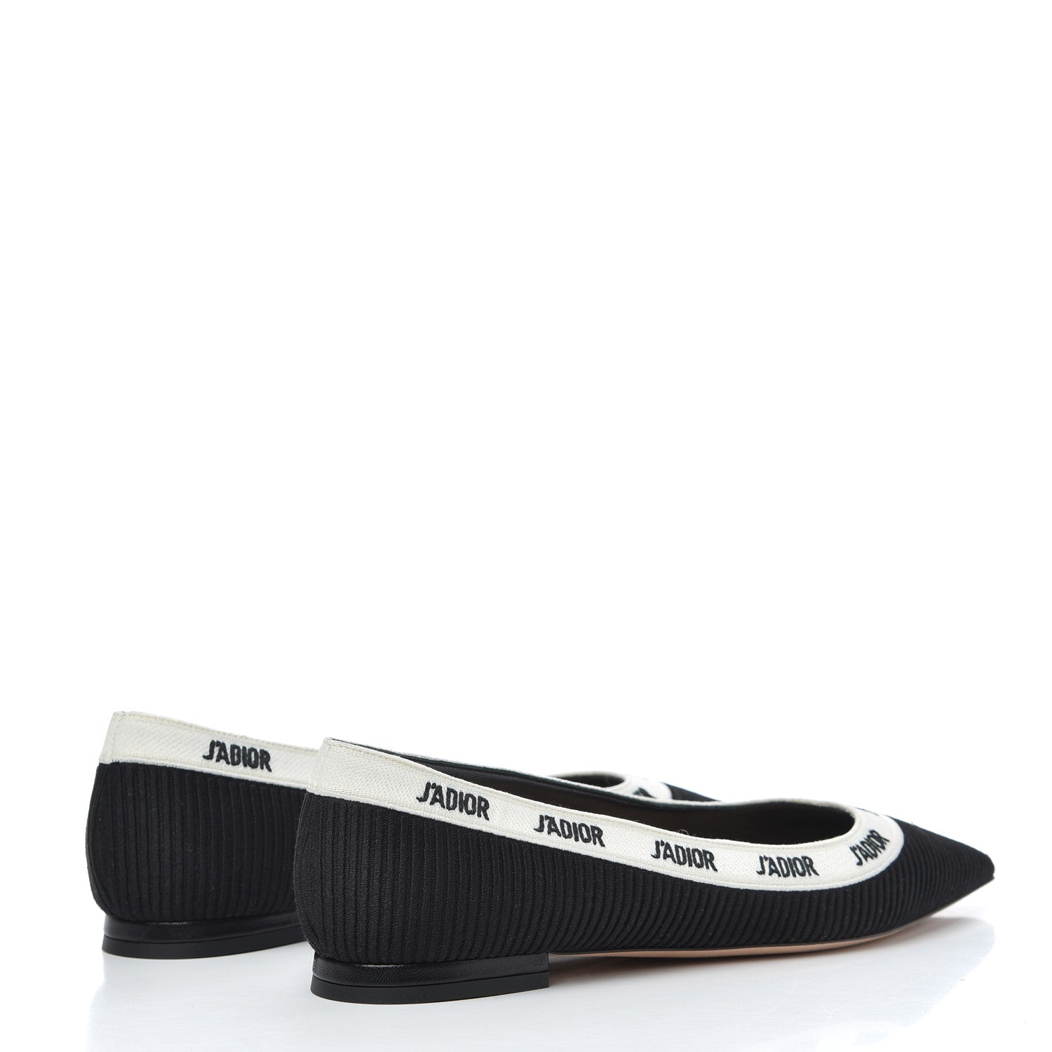 Christian Dior Fabric Ribbon Embroidered J'Adior Ballet Flats 38 Black 4 of 10