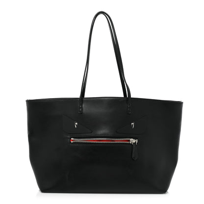 Fendi Vitello Liberty Lucido Metal Monster Eyes Medium Roll Tote Black 1 of 14