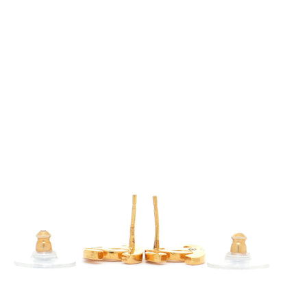 Chanel Metal CC Paris Button Stud Earrings Gold 3 of 7