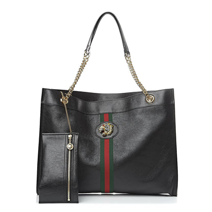 Gucci Calfskin Large Rajah Chain Tote Black 1 of 12