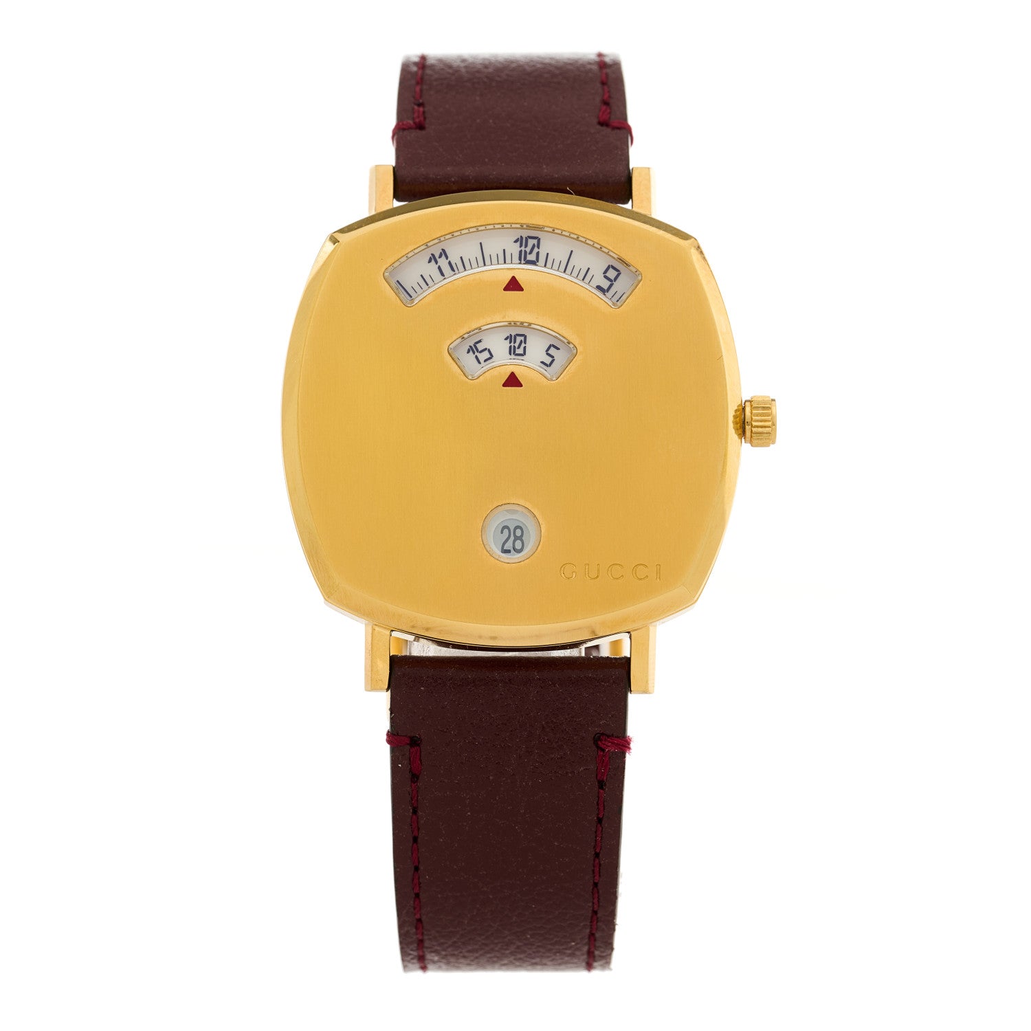 Gucci Stainless Steel Alligator 35mm Grip Quartz Watch Burgundy 1 of 5