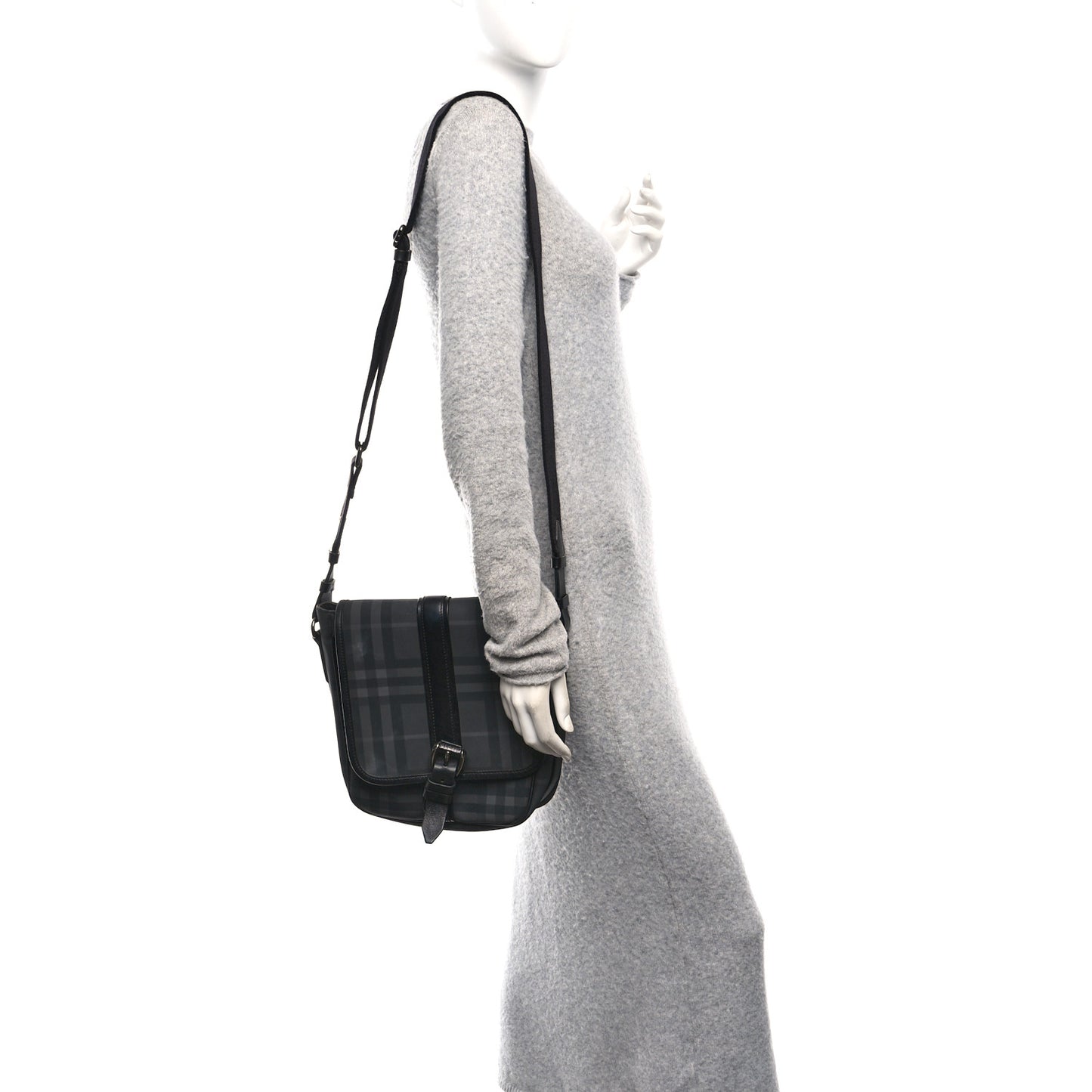 Smoked Check Vaughan Crossbody Bag Black