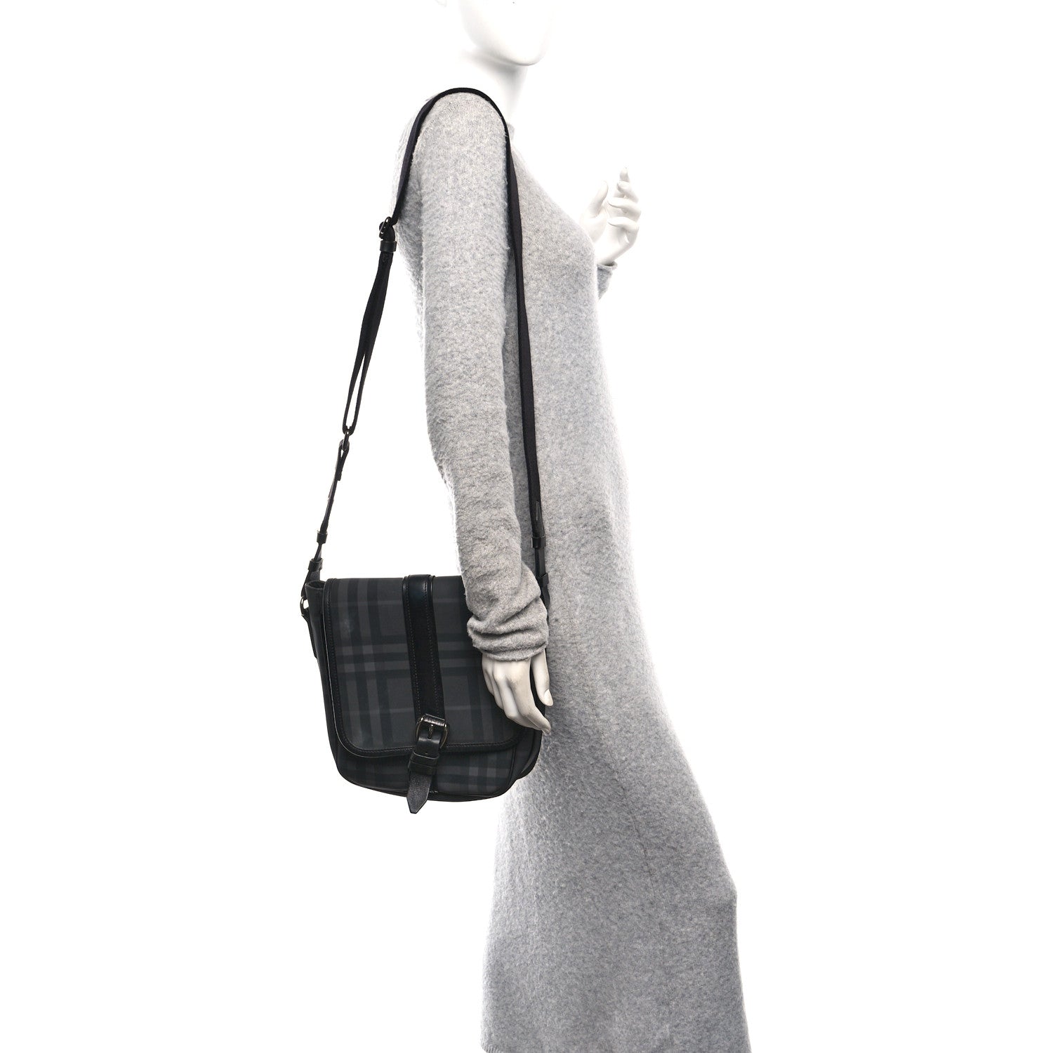 Burberry Smoked Check Vaughan Crossbody Bag Black 2 of 10