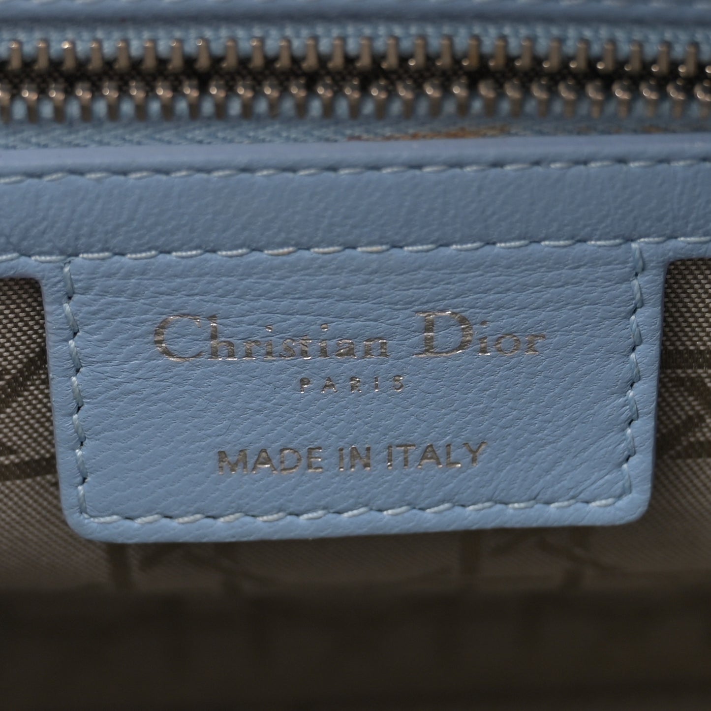 Lambskin Cannage Medium Lady Dior Light Blue