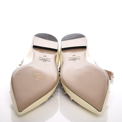 Valentino Garavani Patent Rockstud Cage Ballerina Flats 38 Light Ivory Poudre 5 of 8