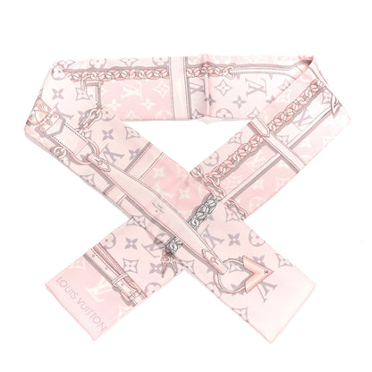 Louis Vuitton Silk Monogram Confidential Bandeau Light Pink Porcelain Rose Beige Ebony 1 of 4