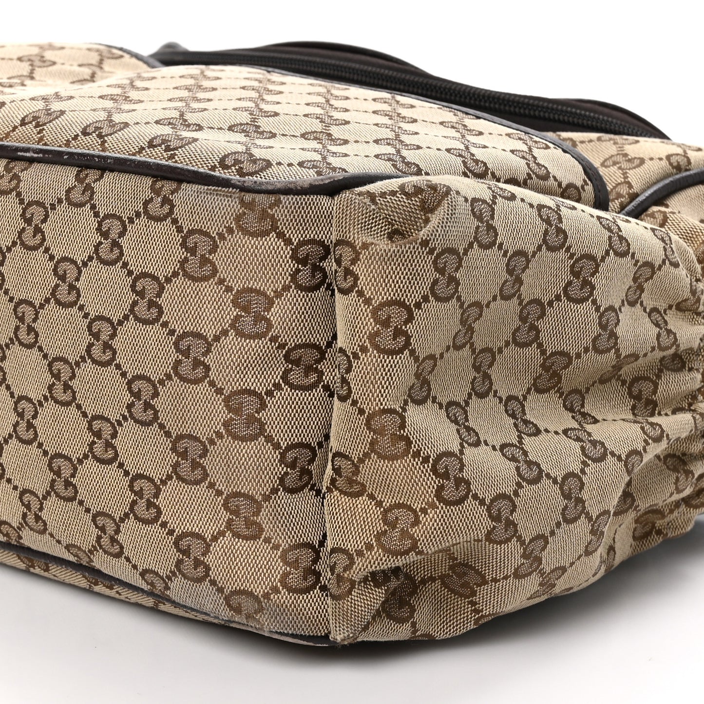Monogram Natural Pigskin Large Diaper Bag Beige Ebony Cocoa Dark Chocolate