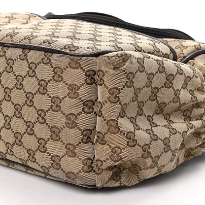 Gucci Monogram Natural Pigskin Large Diaper Bag Beige Ebony Cocoa Dark Chocolate 10 of 16