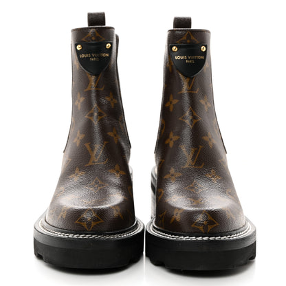 Louis Vuitton Patent Monogram LV Beaubourg Ankle Boots 38 Black 2 of 8