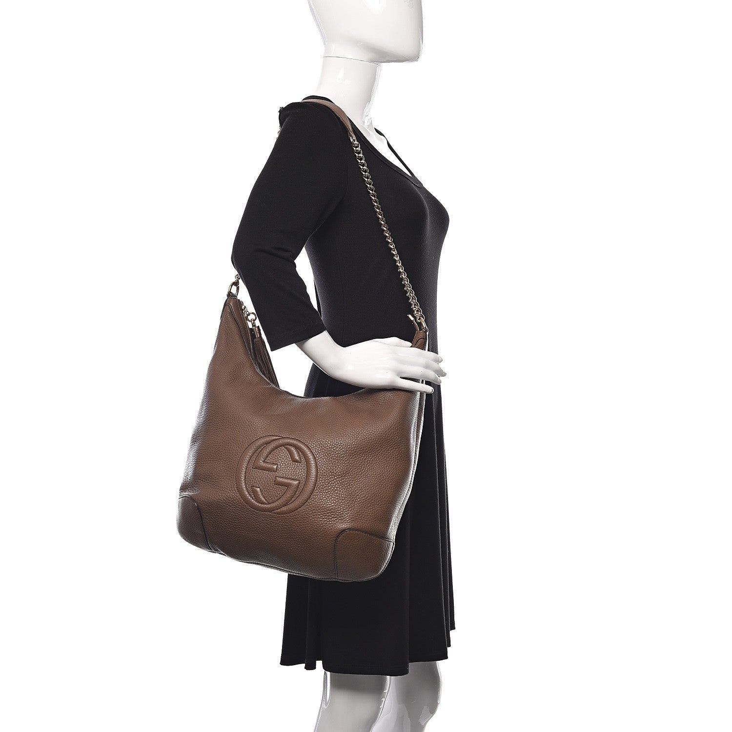 Gucci Cellarius Calfskin Medium Soho Chain Hobo Acero 2 of 10