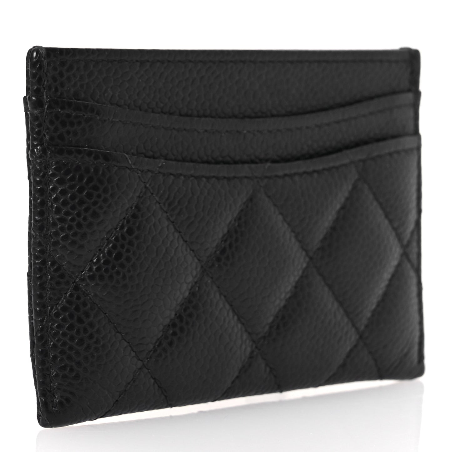 Caviar Quilted Card Holder Navy
