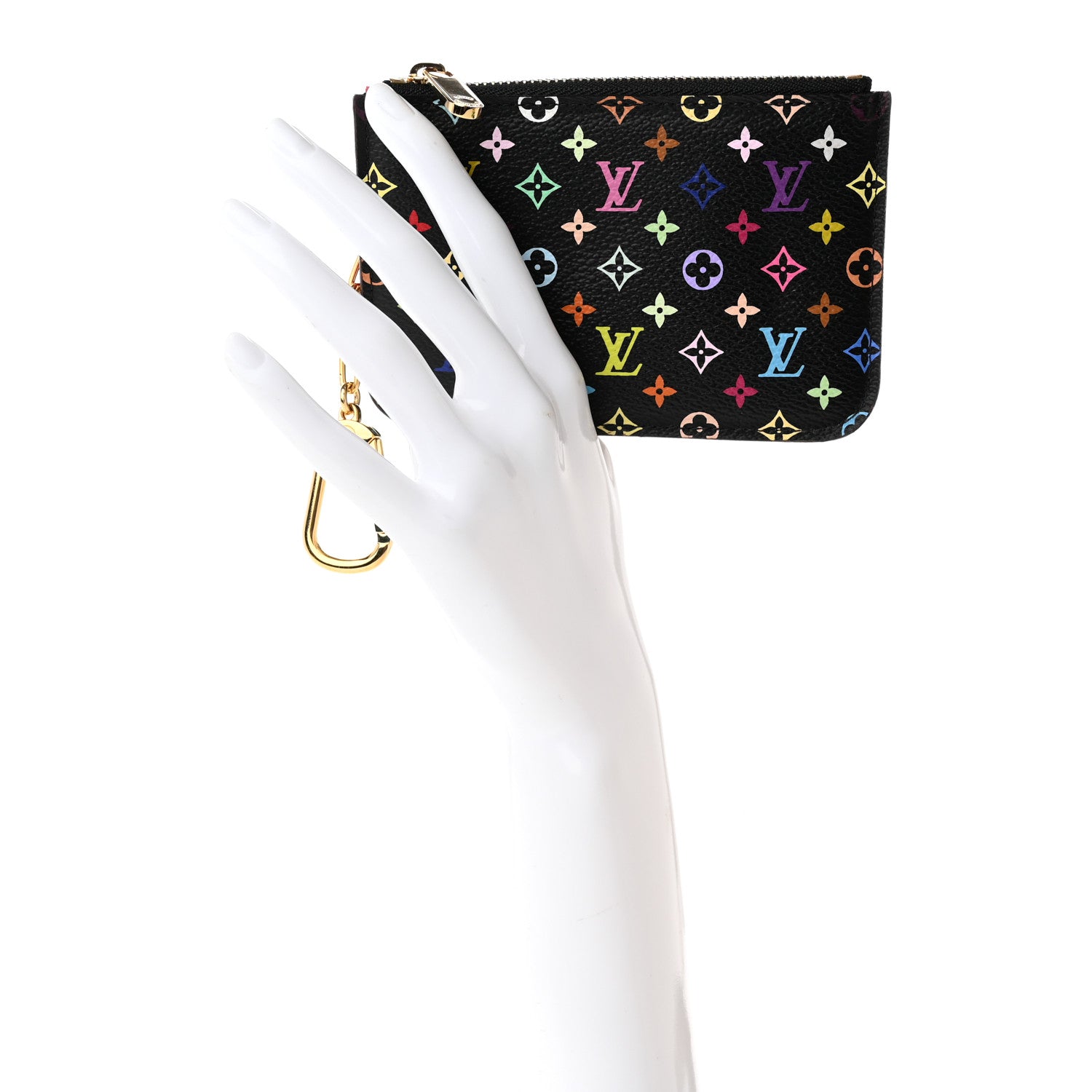 Louis Vuitton Monogram Multicolor Key Pouch Black Grenade 2 of 9