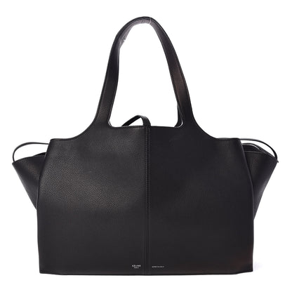 Celine Baby Grained Calfskin Medium Tri-Fold Bag Black 1 of 11
