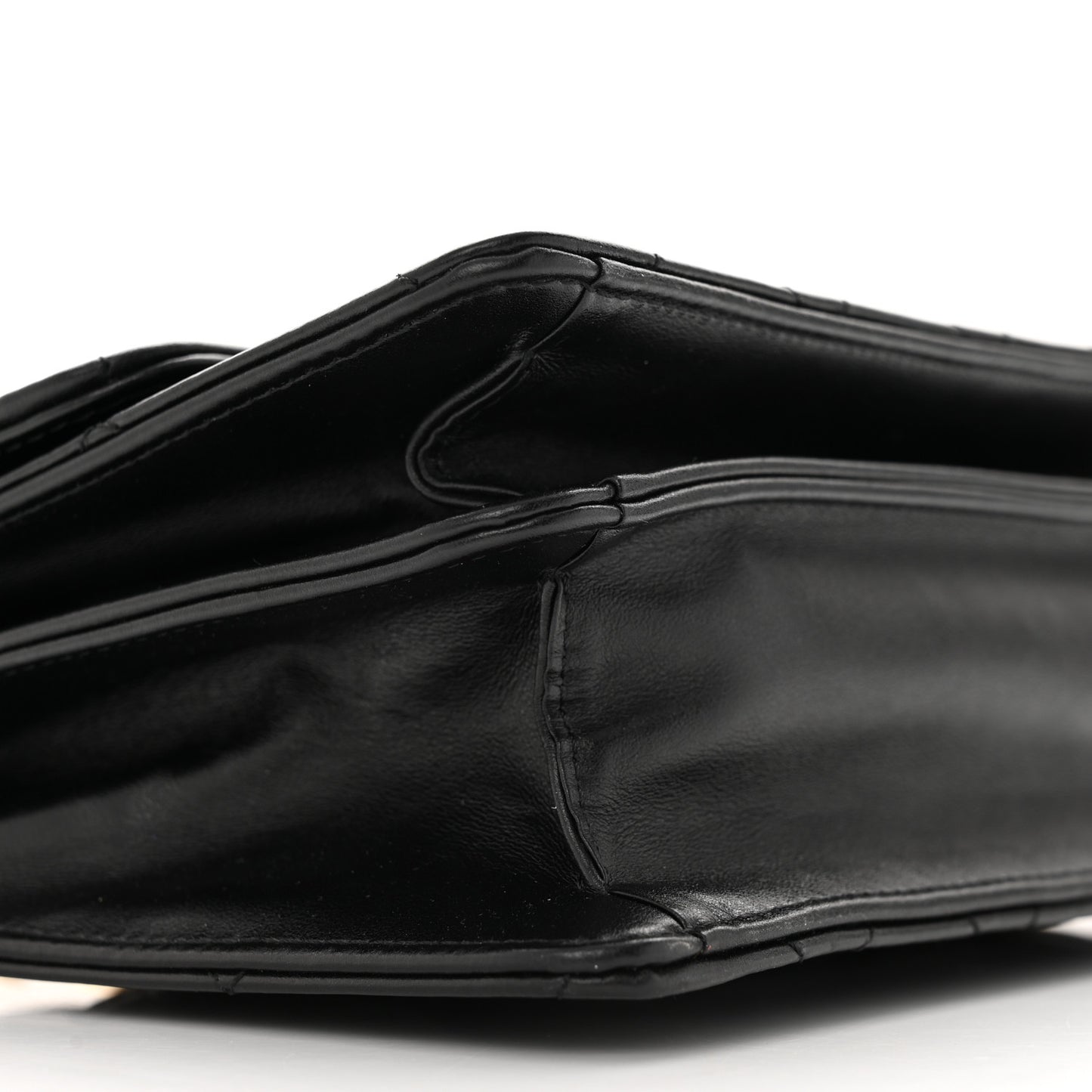 Lambskin Quilted Chain Flap Bag Black