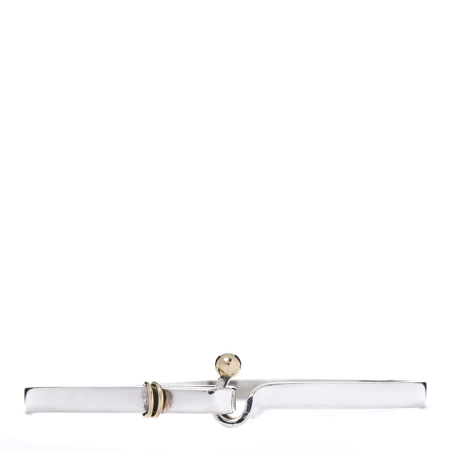 Tiffany Sterling Silver 18K Yellow Gold Hook Eye Bangle Bracelet 3 of 5