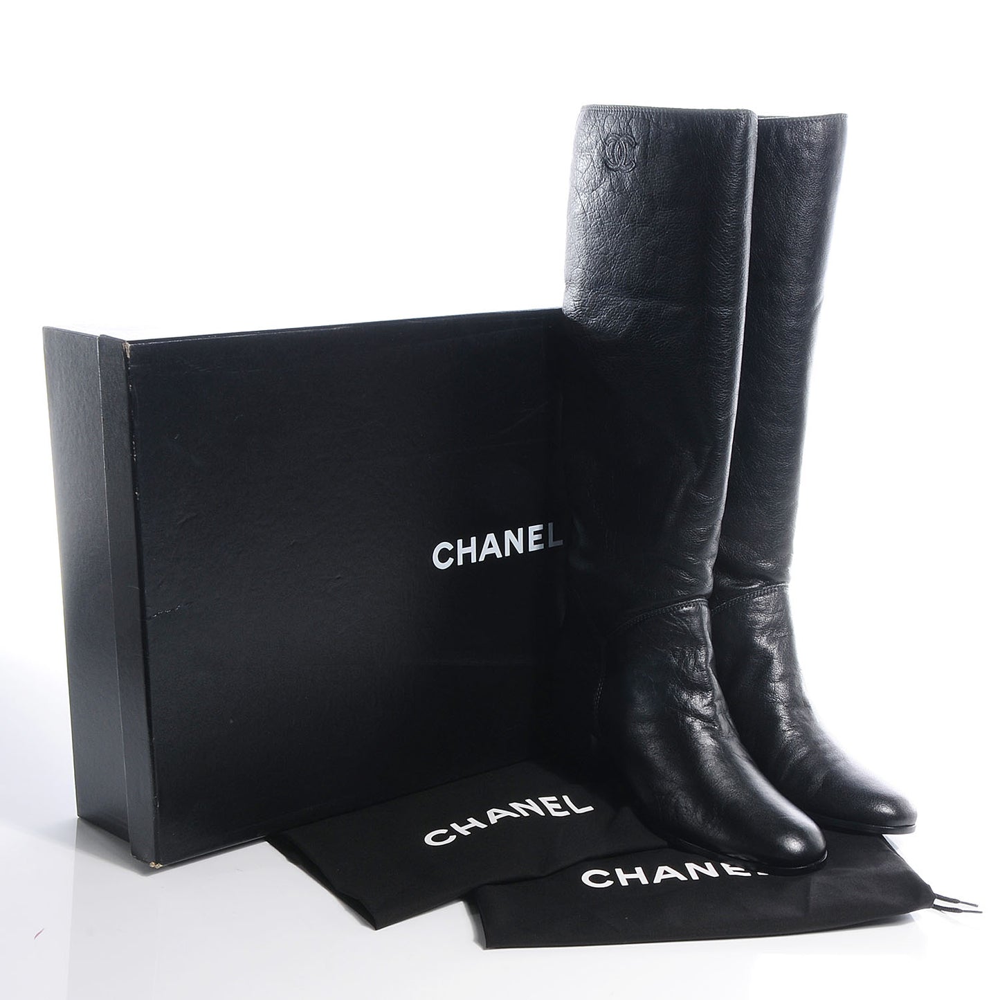 CC Leather Knee High Riding Boots 9.5 Black
