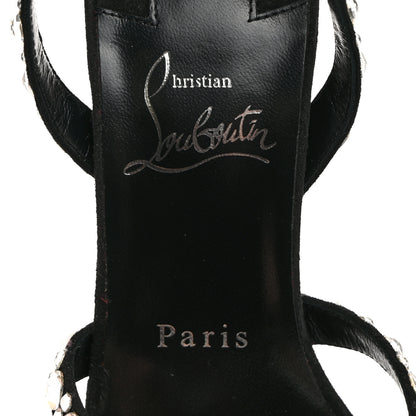 Christian Louboutin Veau Velours Crystal Embellished Emilie 100 Sandals 37 Black 6 of 8