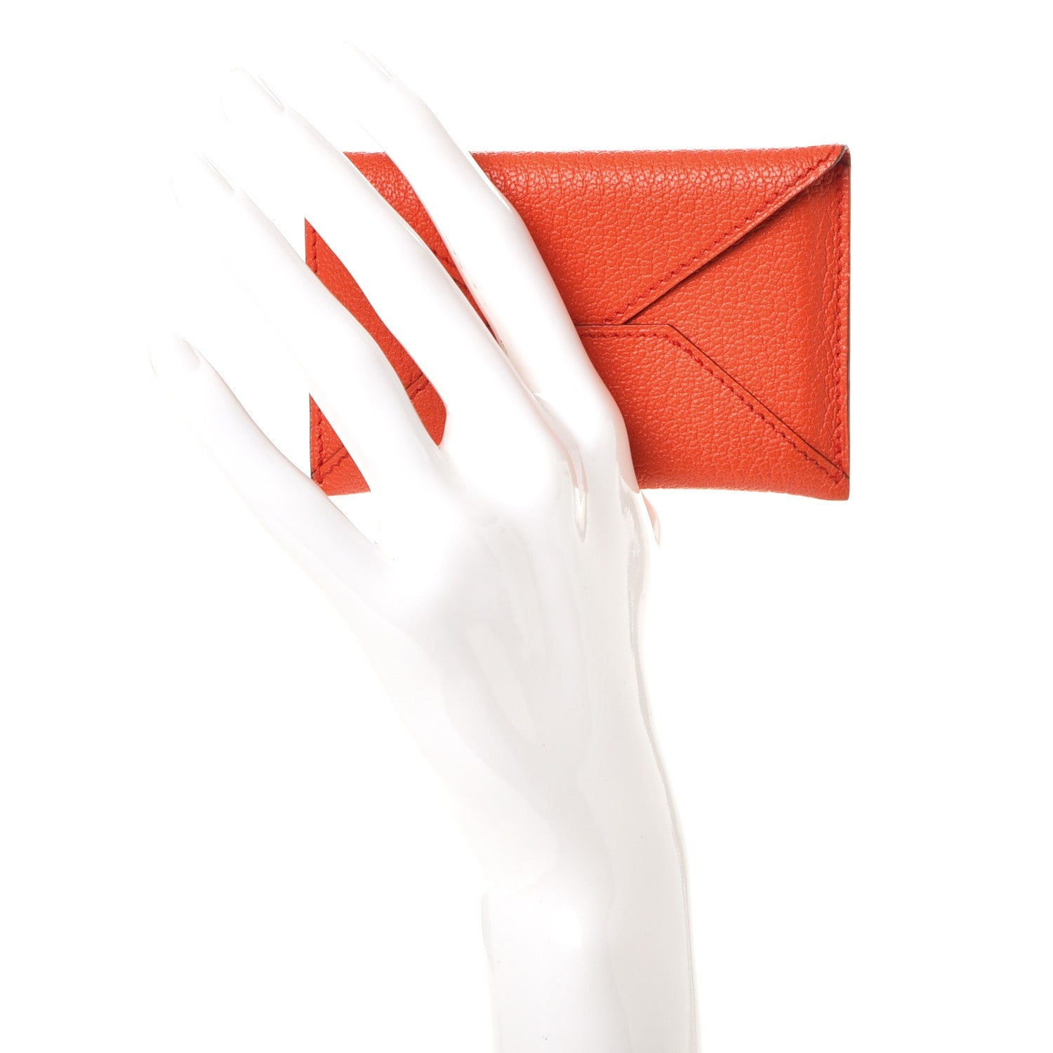 Hermes Chevre Mysore Small Envelope Clutch Poppy 2 of 8